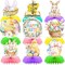 Easter Centerpieces for Tables Decorations, 9 Pcs Happy Easter Honeycomb Centerpieces, 3D Easter Bunny Egg Table Decoration for Easter Party Supplies, Spring Holiday Photo Prop